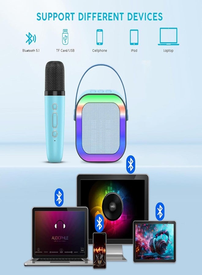 Kidology Rechargeable Mini Karaoke with Mic for Boys & Girls Age 0-3 Years, Wireless Portable Bluetooth Speaker with Microphone, LED Lights, Kids Singing Toys, Birthday, Home Party (Random Color) - Image 3